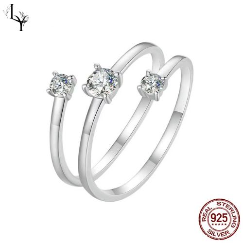 Women’s Bow Ring – White Gold Plated Zircon