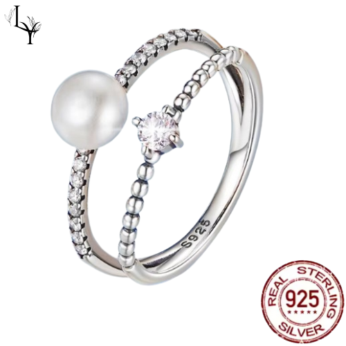 Women’s Elegant Heart Ring – 925 Silver Plated Zircon
