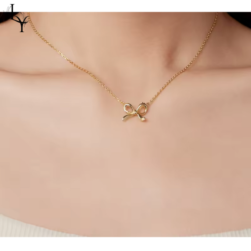 Women’s Bow Necklace – Gold Plated 925 Silver