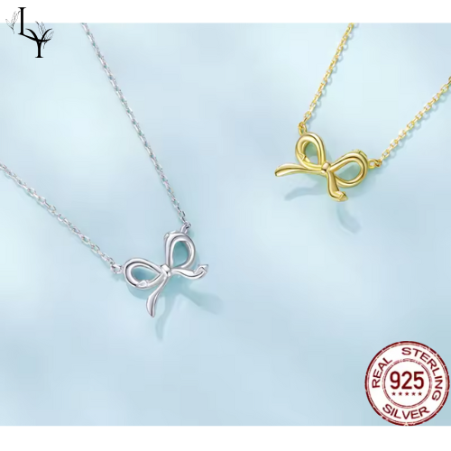 Women’s Bow Necklace – Gold Plated 925 Silver
