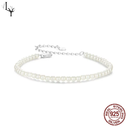 Women’s Pearl Bracelet – 925 Silver and Platinum