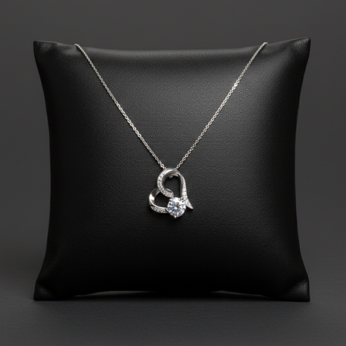 Collar Corazón Eterno en Plata 925 con Moissanita