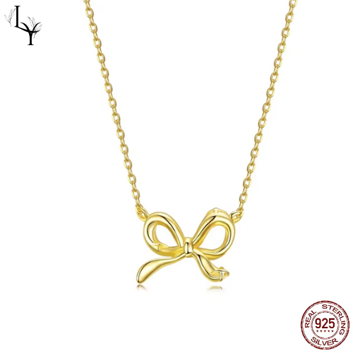 Women’s Bow Necklace – Gold Plated 925 Silver