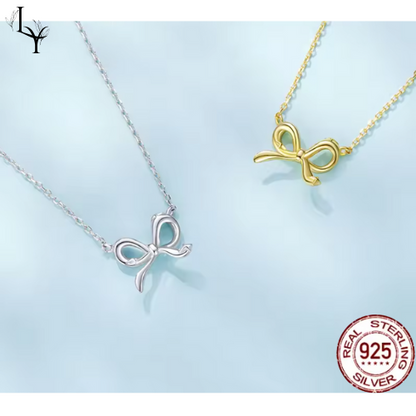 Women’s Bow Necklace – Gold Plated 925 Silver