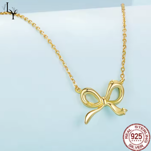 Women’s Bow Necklace – Gold Plated 925 Silver