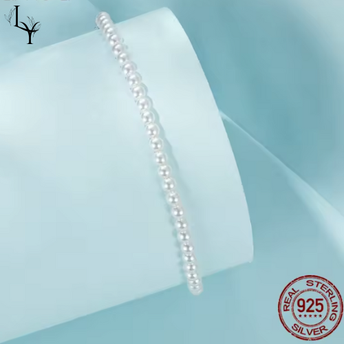 Women’s Pearl Bracelet – 925 Silver and Platinum