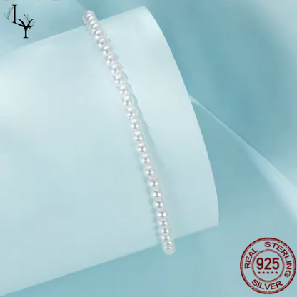 Women’s Pearl Bracelet – 925 Silver and Platinum