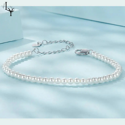 Women’s Pearl Bracelet – 925 Silver and Platinum