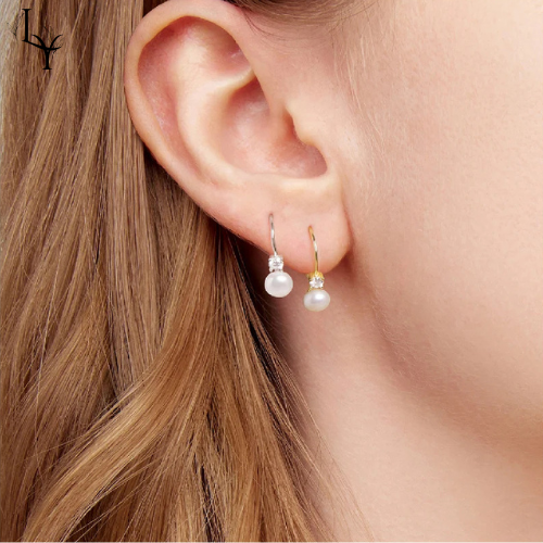 Pendientes Perla Moissanita – Plata de Ley 925