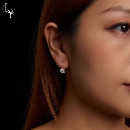 Pendientes Flor de Luz – Moissanita chapados en platino