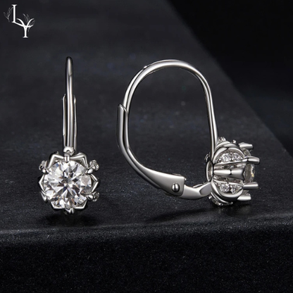 Pendientes Flor de Luz – Moissanita chapados en platino