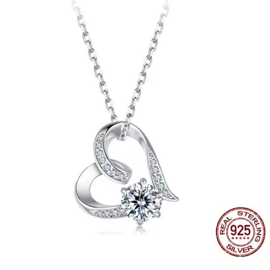 Collar Corazón Eterno en Plata 925 con Moissanita