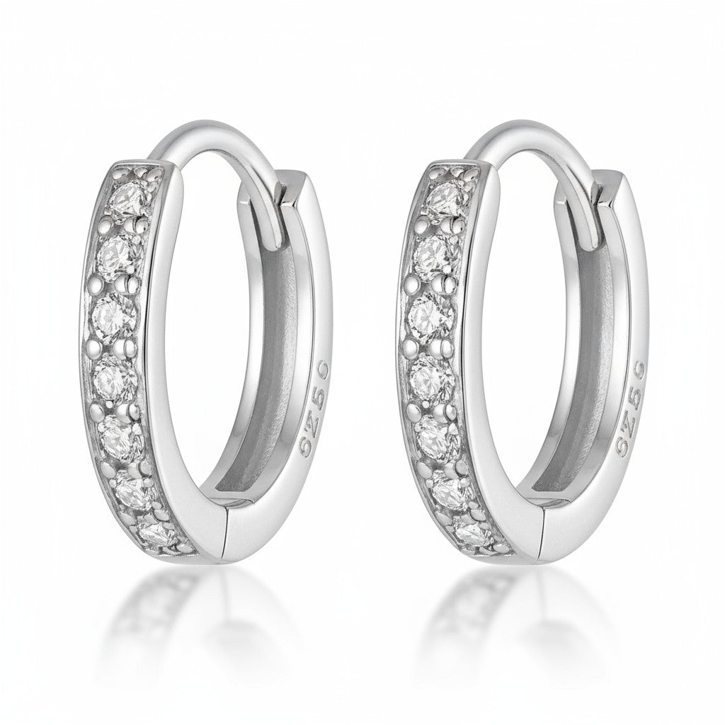 Pendientes De Aro Clásicos de plata de ley 925 chapados en oro