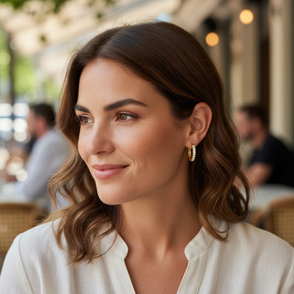 Pendientes De Aro Clásicos de plata de ley 925 chapados en oro